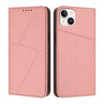 For iPhone 14 Plus Strong Magnetic Frosted Flip Leather Phone Case(Pink)