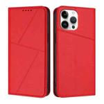 For iPhone 13 Pro Max Strong Magnetic Frosted Flip Leather Phone Case(Red)