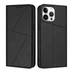 For iPhone 13 Pro Max Strong Magnetic Frosted Flip Leather Phone Case(Black)