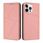 For iPhone 13 Pro Max Strong Magnetic Frosted Flip Leather Phone Case(Pink)