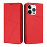 For iPhone 13 Pro Strong Magnetic Frosted Flip Leather Phone Case(Red)