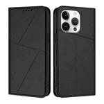 For iPhone 13 Pro Strong Magnetic Frosted Flip Leather Phone Case(Black)