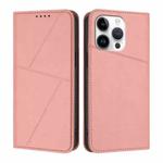For iPhone 13 Pro Strong Magnetic Frosted Flip Leather Phone Case(Pink)