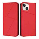 For iPhone 13 Strong Magnetic Frosted Flip Leather Phone Case(Red)