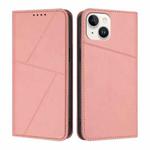 For iPhone 13 Strong Magnetic Frosted Flip Leather Phone Case(Pink)