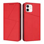 For iPhone 12 / 12 Pro Strong Magnetic Frosted Flip Leather Phone Case(Red)