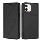 For iPhone 12 / 12 Pro Strong Magnetic Frosted Flip Leather Phone Case(Black)