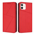 For iPhone 12 mini Strong Magnetic Frosted Flip Leather Phone Case(Red)