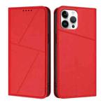 For iPhone 12 Pro Max Strong Magnetic Frosted Flip Leather Phone Case(Red)