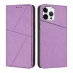 For iPhone 12 Pro Max Strong Magnetic Frosted Flip Leather Phone Case(Light Purple)