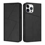 For iPhone 12 Pro Max Strong Magnetic Frosted Flip Leather Phone Case(Black)