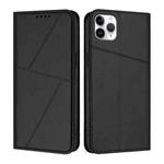 For iPhone 11 Pro Max Strong Magnetic Frosted Flip Leather Phone Case(Black)
