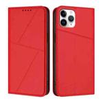 For iPhone 11 Pro Strong Magnetic Frosted Flip Leather Phone Case(Red)