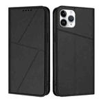 For iPhone 11 Pro Strong Magnetic Frosted Flip Leather Phone Case(Black)