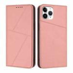 For iPhone 11 Pro Strong Magnetic Frosted Flip Leather Phone Case(Pink)