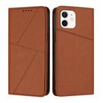 For iPhone 11 Strong Magnetic Frosted Flip Leather Phone Case(Coffee Color)