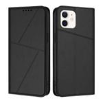 For iPhone 11 Strong Magnetic Frosted Flip Leather Phone Case(Black)
