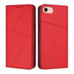 For iPhone SE 2022 / SE 2020 / 8 / 7 Strong Magnetic Frosted Flip Leather Phone Case(Red)