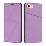 For iPhone SE 2022 / SE 2020 / 8 / 7 Strong Magnetic Frosted Flip Leather Phone Case(Light Purple)