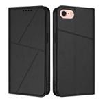 For iPhone SE 2022 / SE 2020 / 8 / 7 Strong Magnetic Frosted Flip Leather Phone Case(Black)
