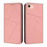 For iPhone SE 2022 / SE 2020 / 8 / 7 Strong Magnetic Frosted Flip Leather Phone Case(Pink)