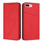 For iPhone 8 Plus / 7 Plus / 6 Plus Strong Magnetic Frosted Flip Leather Phone Case(Red)