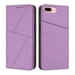 For iPhone 8 Plus / 7 Plus / 6 Plus Strong Magnetic Frosted Flip Leather Phone Case(Light Purple)