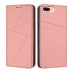 For iPhone 8 Plus / 7 Plus / 6 Plus Strong Magnetic Frosted Flip Leather Phone Case(Pink)