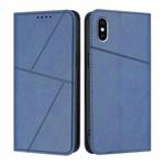 For iPhone X / XS Strong Magnetic Frosted Flip Leather Phone Case(Royal Blue)