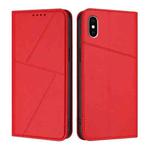 For iPhone X / XS Strong Magnetic Frosted Flip Leather Phone Case(Red)