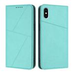 For iPhone X / XS Strong Magnetic Frosted Flip Leather Phone Case(Light Blue)