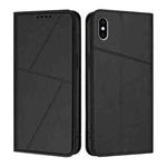 For iPhone XS Max Strong Magnetic Frosted Flip Leather Phone Case(Black)