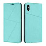 For iPhone XS Max Strong Magnetic Frosted Flip Leather Phone Case(Light Blue)
