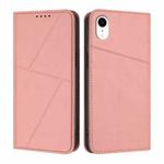For iPhone XR Strong Magnetic Frosted Flip Leather Phone Case(Pink)