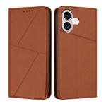 For iPhone 17 Strong Magnetic Frosted Flip Leather Phone Case(Coffee Color)