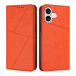 For iPhone 17 Strong Magnetic Frosted Flip Leather Phone Case(Orange)