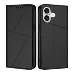 For iPhone 17 Strong Magnetic Frosted Flip Leather Phone Case(Black)