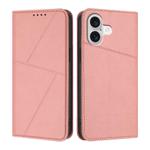 For iPhone 17 Strong Magnetic Frosted Flip Leather Phone Case(Pink)