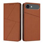 For iPhone 17 Air Strong Magnetic Frosted Flip Leather Phone Case(Coffee Color)