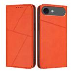 For iPhone 17 Air Strong Magnetic Frosted Flip Leather Phone Case(Orange)