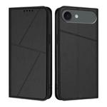 For iPhone 17 Air Strong Magnetic Frosted Flip Leather Phone Case(Black)
