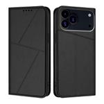 For iPhone 17 Pro Max Strong Magnetic Frosted Flip Leather Phone Case(Black)