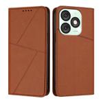 For Itel A50 Strong Magnetic Frosted Flip Leather Phone Case(Coffee Color)