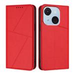 For Itel A50C Strong Magnetic Frosted Flip Leather Phone Case(Red)