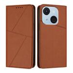 For Itel A50C Strong Magnetic Frosted Flip Leather Phone Case(Coffee Color)