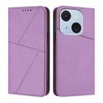 For Itel A50C Strong Magnetic Frosted Flip Leather Phone Case(Light Purple)