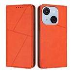 For Itel A50C Strong Magnetic Frosted Flip Leather Phone Case(Orange)