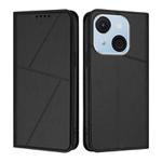 For Itel A50C Strong Magnetic Frosted Flip Leather Phone Case(Black)
