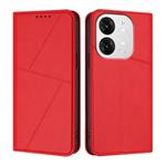 For Itel A80 Strong Magnetic Frosted Flip Leather Phone Case(Red)