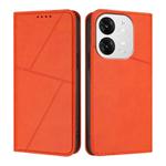 For Itel A80 Strong Magnetic Frosted Flip Leather Phone Case(Orange)
